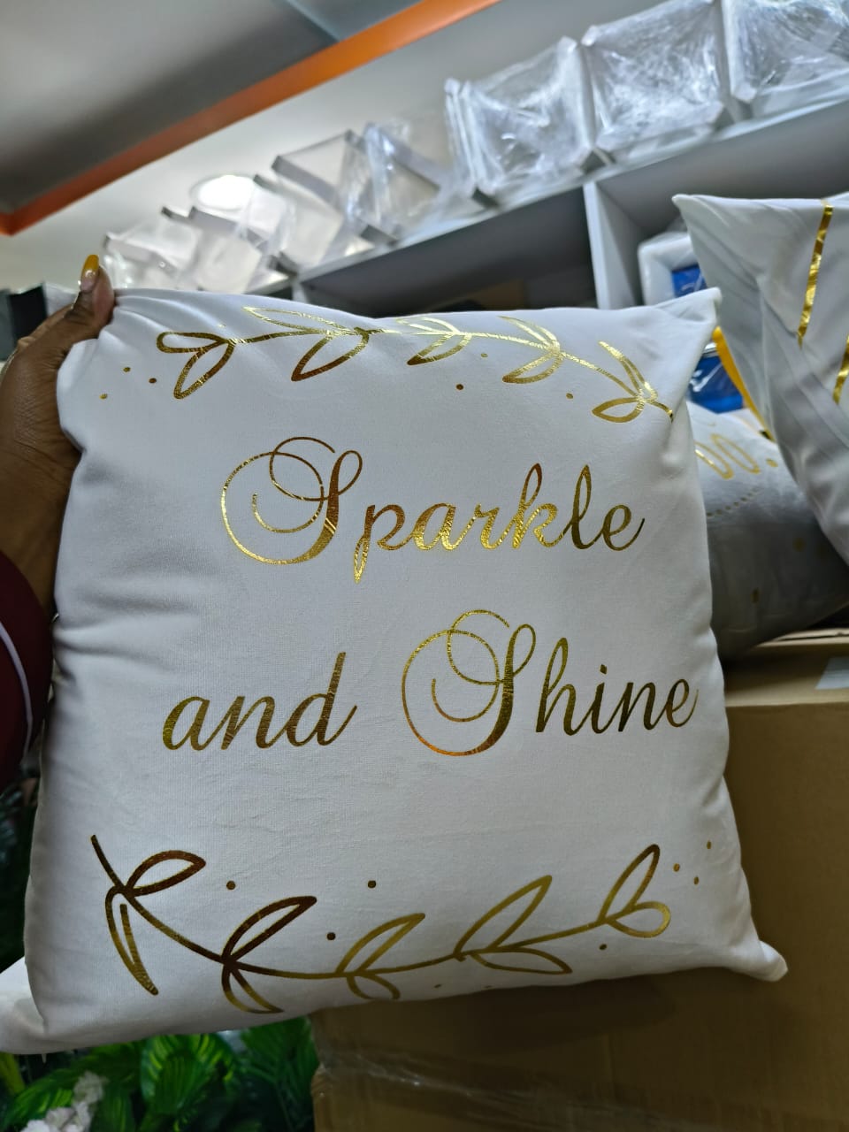 Printed throw pillows